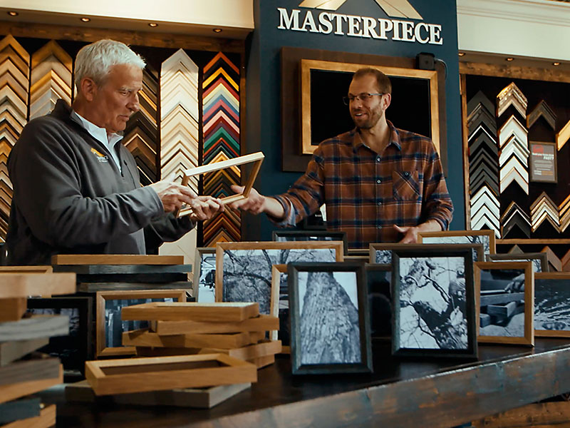 Hand-shaped oak moulding crafted in small batches at Masterpiece Framing + Imaging.