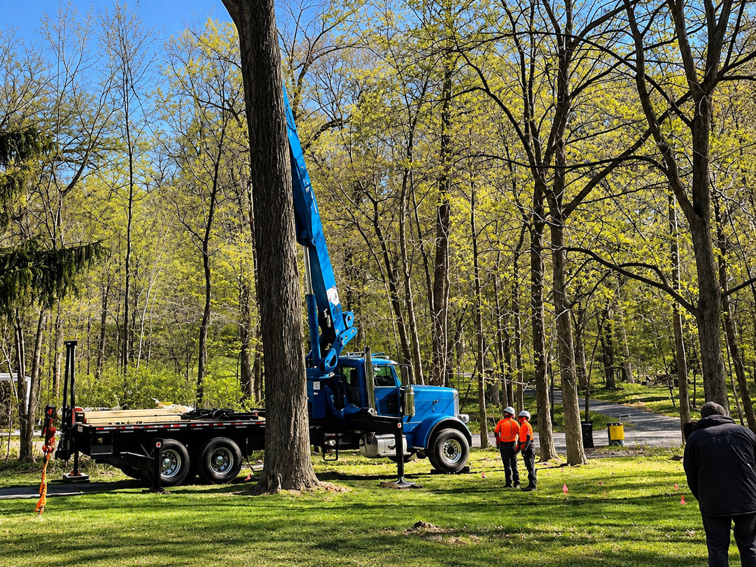 Single oak tree responsibly removed and prepared for reuse as part of the Forest to Frame process.